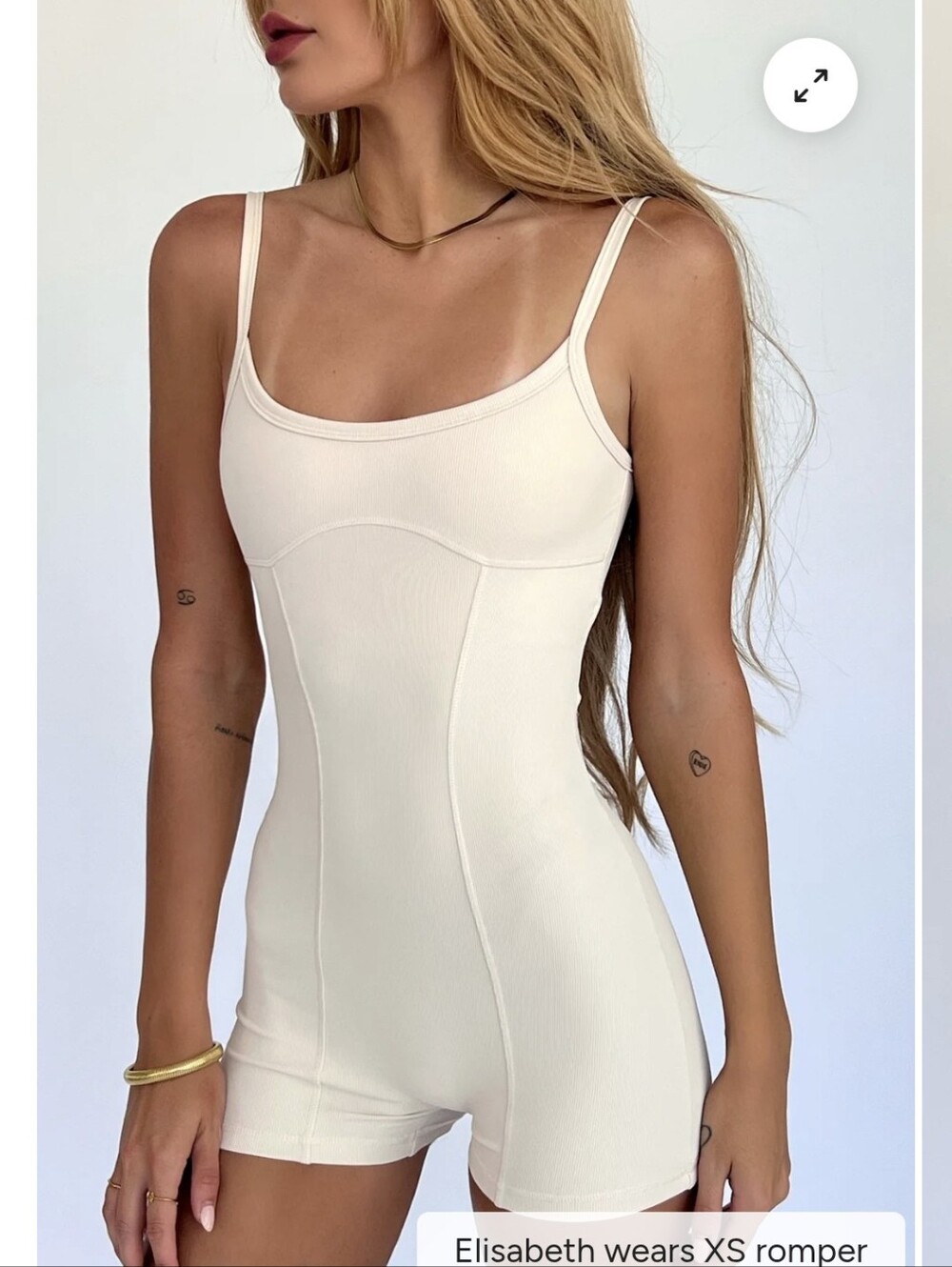 Hoaka Beige Lined Romper